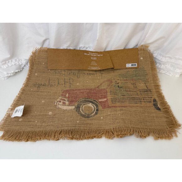 Elrene Home Fashions Set Of 4 Farmhouse "Home For The Holidays" Placemats 13" X - Picture 3 of 6
